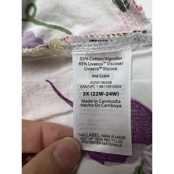 Joyspun Women’s Sleep Shirt Size 3X Long Sleeve Italian Fruit Print Pajamas - Picture 5 of 12